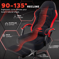thumbnail image 4 of BOSSIN Gaming Chair, Fabric Big and Tall Video Game Chairs for Adults with Footrest,Racing Style Ergonomic Computer Gamer Chair with Headrest and Lumbar Support(Red), 4 of 7