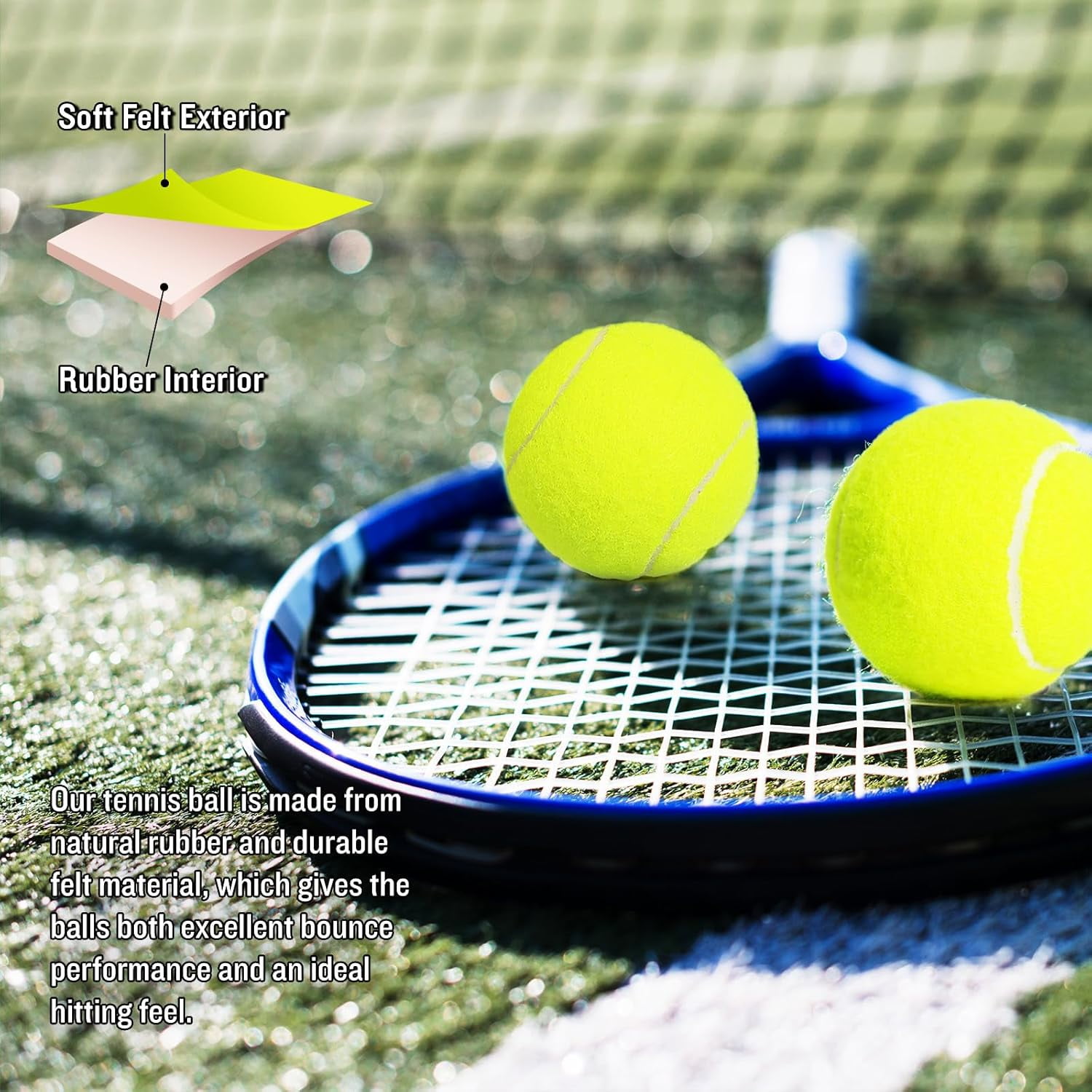60 Pack Tennis Balls, Training Tennis Balls, Pet Dog Playing Balls, Practice Tennis Balls with Mesh Bag for Transport and Beginner Training