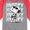 thumbnail image 3 of Peanuts - Snoopy Rock Name Repeat - Toddler And Youth Raglan Graphic T-Shirt, 3 of 7
