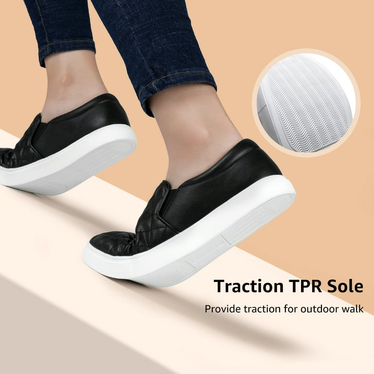 STQ Women's Wide Width Slip on Sneakers, Platform Walking STQ Women's Wide Width Slip on Sneakers, Platform Walking