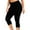 Black-04, variant on Women's Capri Yoga Pants High Waisted Soft Workout Running Ribbed Seamless Cross Over Leggings