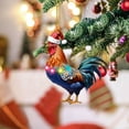 thumbnail image 3 of Colgantes de árbol de Navidad con dibujos de gallos de acrílico en 2D, bonitos adornos colgantes para sombreros de Navidad, regalos de Navidad, decoración para fiestas y el hogar, 3 of 5