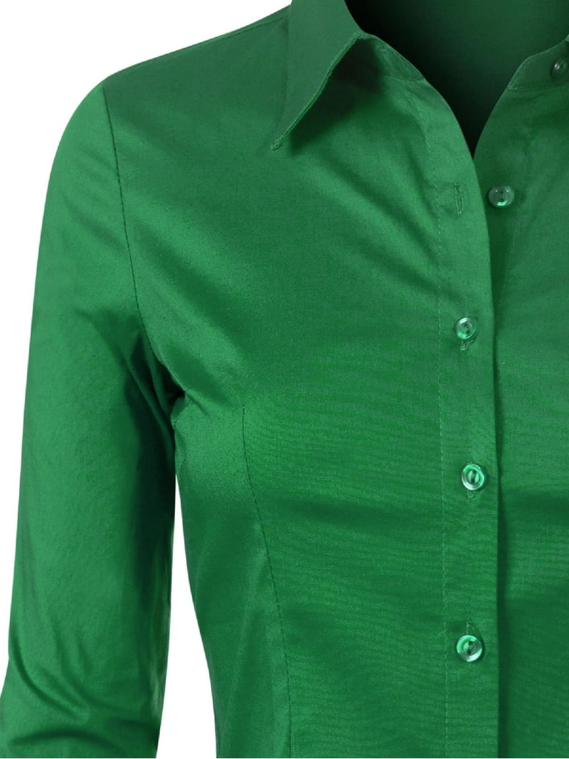 slim fit dress slacks Evergreen Dress Shirt (Men)
