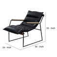 thumbnail image 5 of Benjara Accent Chair with Leatherette Seat and Metal Frame, Black, 5 of 5