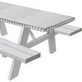 thumbnail image 3 of Sorfey Fitted Picnic Table Cover Checkered Rectangle Stretchable Tablecloth, Gray 36"x 96", 3 of 6