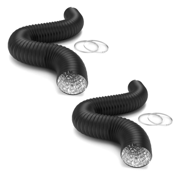 Ductos flexibles iPower, aluminio, 6 pulgadas, 8 pies, paquete de 2 unidades, negro