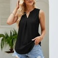 thumbnail image 2 of Spring Savings deals!Samickarr Summer Tank Tops For Women 2024 Eyelet Sleeveless V-Neck Hollow Out Tunic Tops Casual Pleated Tank Vests Blouses Shirts, 2 of 9