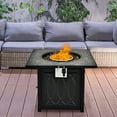thumbnail image 3 of Costway 32" Propane Fire Pit Table Square Tabletop w/Lava Rocks Cover 50,000 BTU, 3 of 10