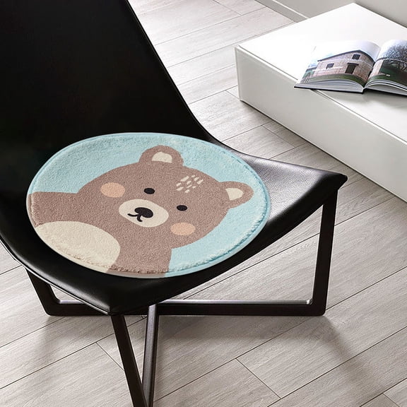 Zenithome Thick Round Chair Cushion for Office Kids, 15.7x15.7In Warm Plush Pad, Soft Cozy & Winter-Use