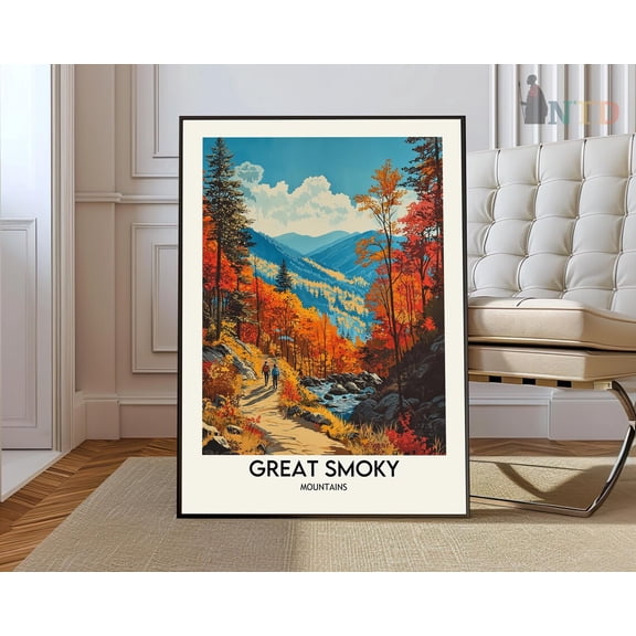 Great Smoky Mountains National Park Scenic Landscape Wall Art Print, Unframed Paper Poster 8x10in