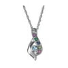 Personalized Planet Family Sterling Silver or 14K Gold over Silver Birthstone and Diamond Accent Teardrop Pendant, 20" ,Women's