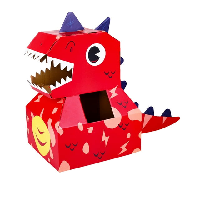DIY Paper Dinosaur Head Costumes Toy for Children - Interactive & Educational Craft Kit, Wearable Design with Easy Assembly