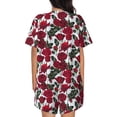 thumbnail image 3 of Bixox Women's Rose Flowers Printed Pajama Set 2 Piece Lounge Set Top and Shorts Soft Pajamas, Shorts with Pockets, 3 of 7