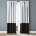 thumbnail image 6 of (2 pack) Better Homes & Gardens Colorblock Rod Pocket and Back Tab Blackout Curtain Panel, 1-Piece, Black, 50" W x 84" L, 6 of 10