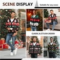 thumbnail image 2 of Iceglad Mens Ugly Christmas Cardigan Sweater Santa Reindeer Snowflake Pattern V-Neck Long Sleeve Knitwear, 2 of 8