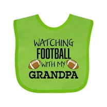Inktastic Watching Football with My Grandpa Boys or Girls Baby Bib