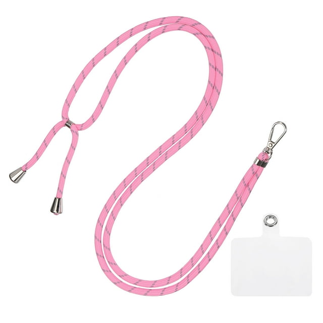 Unique Bargains Lanière de Téléphone Bandoulière Réglable avec Patch Transparent pour Téléphone Intelligent Rose Rouge Gris 1 Pcs