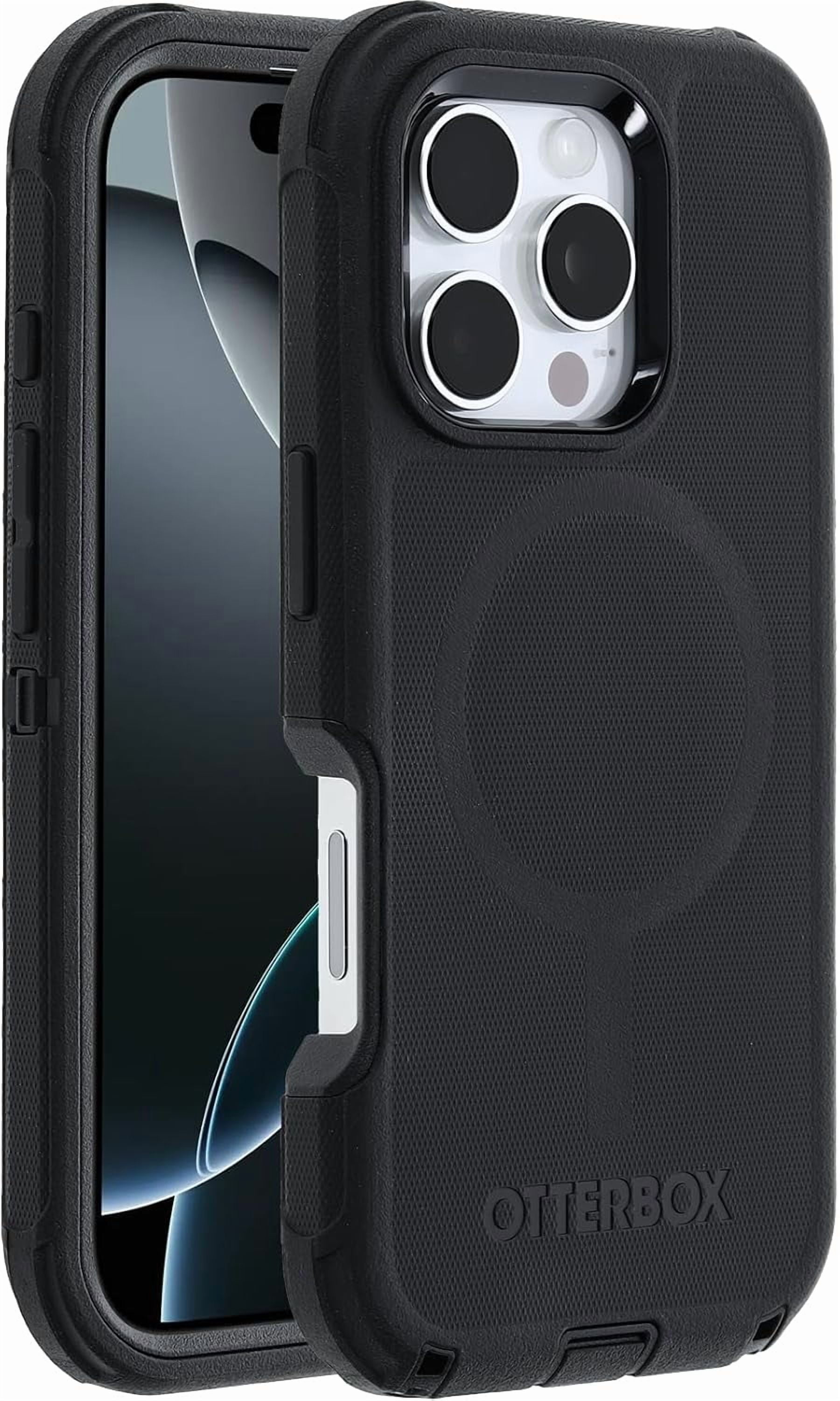 OtterBox iPhone 16 Pro (Only) - Defender Series MagSafe Case - Black - Case Only - Built-in Magnets - Screenless - Rugged & Durable - with Port Protection - Non-Retail Packaging