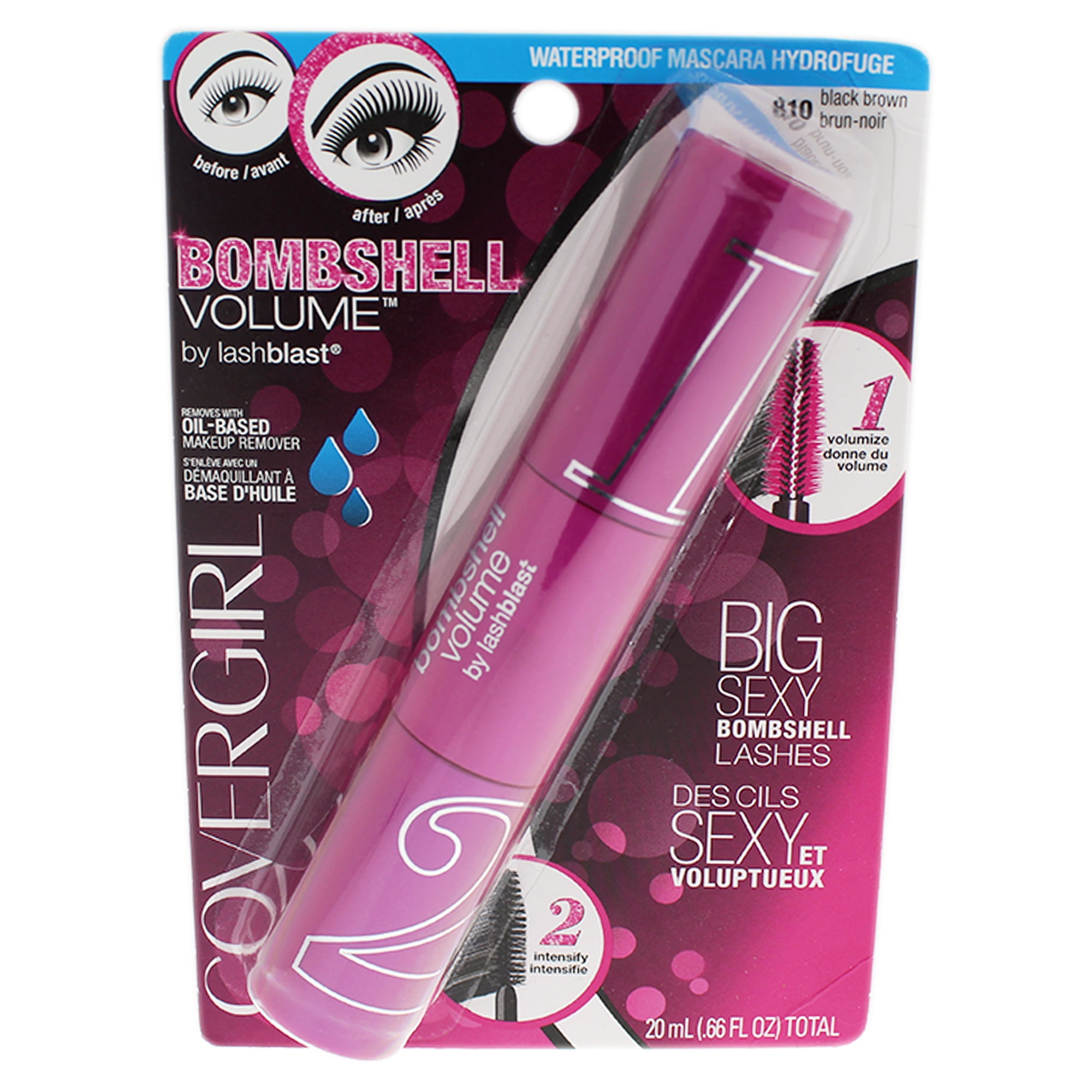 COVERGIRL Bombshell Volume by LashBlast Mascara, Black Brown 810, .66