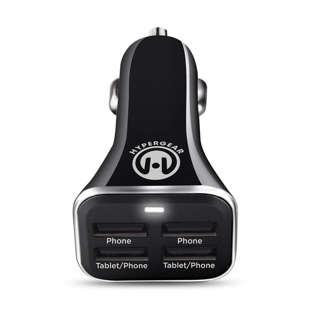 Cargador de Auto Plug In HYPERGEAR 34W con 4 puertos USB para telefonos y tablets