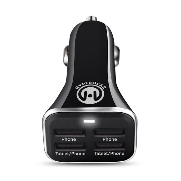 Cargador de Auto Plug In HYPERGEAR 34W con 4 puertos USB para telefonos y tablets