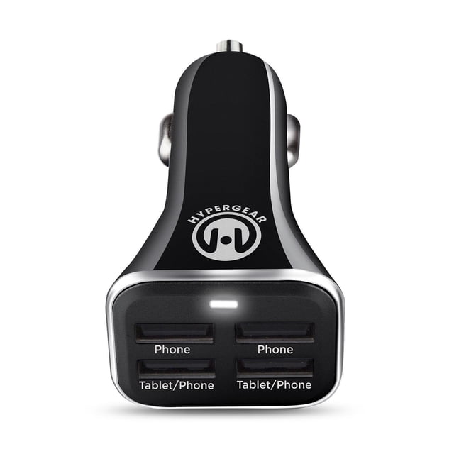 Cargador de Auto Plug In HYPERGEAR 34W con 4 puertos USB para telefonos y tablets