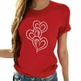 thumbnail image 2 of ICHUANYI Valentines Heart Print T-Shirt for Women Graphic Tees Casual Short Sleeve Summer Tshirts Tops, 2 of 7