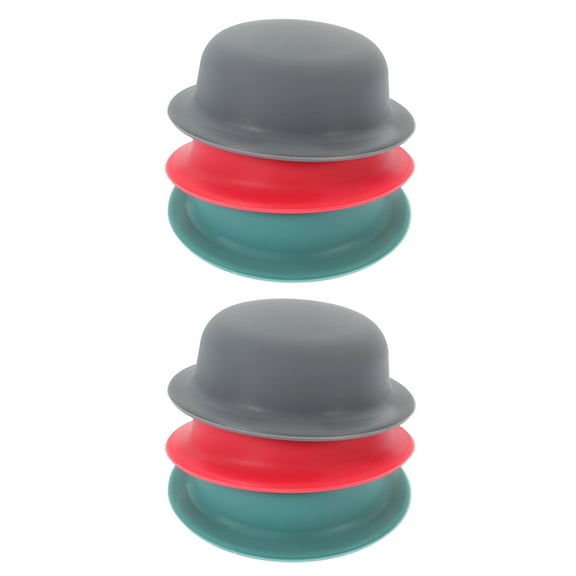 COMPUKAS Silicone Handle Cover 6Pcs Insulated Pot Lid Knob Caps for Handling Hot Pots and Pans Grey Red Cyan