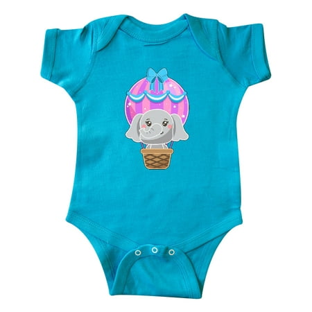 

Inktastic Cute Baby Elephant in a Pink Hot Air Balloon Gift Baby Boy or Baby Girl Bodysuit