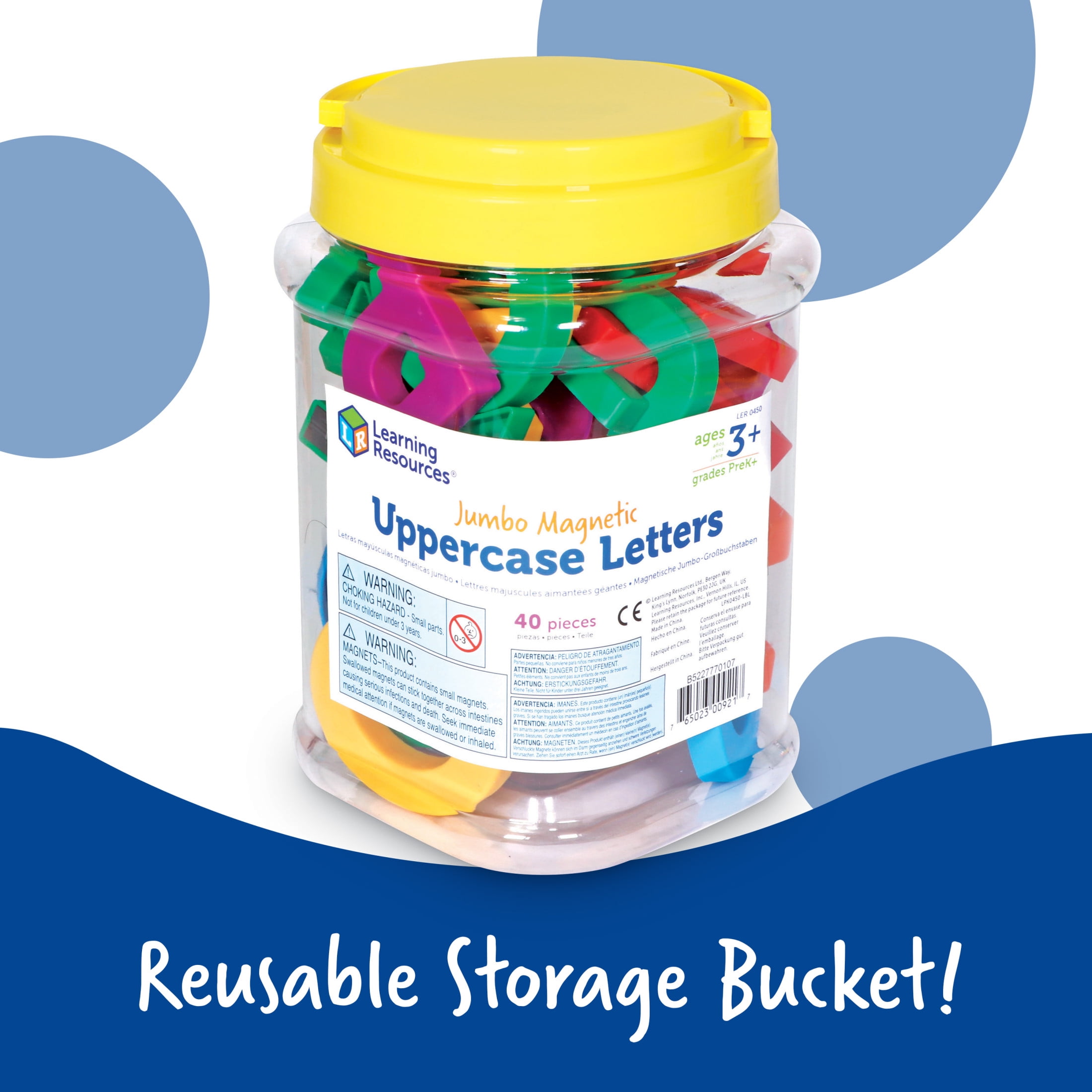 Learning Resources  Jumbo Magnetic Uppercase Letters  Magnetic ABC, Ages 3+