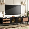 thumbnail image 3 of Entertainment Center | Storage for DVDs & Media Devices | Rattan - inspired Design & Modern Colors | Strong Support for TV, 3 of 6