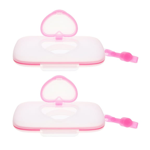 RENACLIPY Pink PP Plastic Portable Wipes Box for Easy Storage and Travel 2Pcs