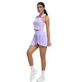 thumbnail image 2 of Hpapadks Workout Sets for Women 2 Piece Summer Activewear Sleeveless Solid Lapel Tank Tops Skort Shorts Gym Yoga Workout Tennis Set Yoga Outfits for Women Light Purple L, 2 of 6