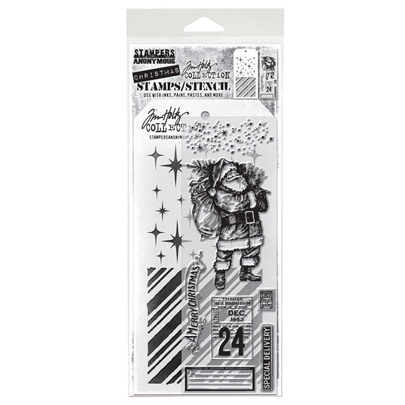 Tim Holtz Mixed-Media Stamps & Stencil-Set #31
