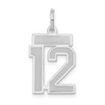 thumbnail image 3 of 14k White Gold WG Small Satin Number 12 Charm Pendant, 3 of 3
