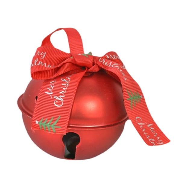 Colgante de campana navideña Hugo 3 pulgadas metal rojo