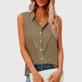 thumbnail image 2 of AherBiu Plus Size Tank Tops for Women Button down Shirts Lapel V Neck Collared Lightweight Summer Casual Blouse, 2 of 8