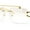 Gold White - Clear, variant on Rimless Luxury Jaguar Jewel Arm Rectangle Hustler Gangster Sunglasses Gold - Black Brown