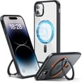 thumbnail image 2 of 360° Rotatable Magnetic Ring for iPhone 14 Pro Max Case, [Compatible with MagSafe] Kickstand & Magnet Two in One Translucent Shockproof Phone Case iPhone 14 Pro Max 6.7", Purple, 2 of 7
