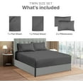 thumbnail image 3 of CGK Linens 4-Piece Extra Deep Pocket Sheet Set With Extra Matching Pillowcases - Twin Size Bed Sheets Fits 18"-24" Mattresses, Gray, 3 of 7