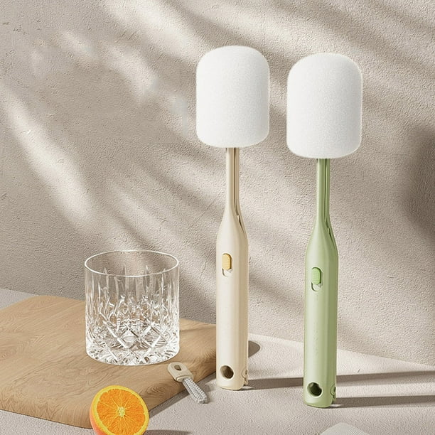 Juego de cepillos para limpiar botellas de agua | Cerdas de nylon y silicona de alta resistencia | Cabezas de mango largo, intercambiables | Brochas de esponja, en forma de U, de grietas y esquinas