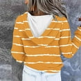 thumbnail image 6 of EchfiProm Hooded Sweatshirts for Womens Yellow with Pockets Hoodies Striped Pullover Cute Button Ladies Tops, 6 of 6