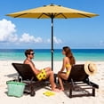 thumbnail image 3 of Garvee 9 feet Outdoor Patio Umbrella, with Push Button Tilt & 8 Sturdy Ribs, Yellow, 3 of 7