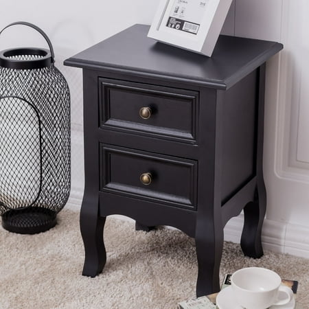 Table Hand Carved 5 Drawer - Costway Curved Legs Accent Side End Table Nigh stand Furniture W/2 Drawers