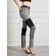 thumbnail image 2 of Pantalones vaqueros elásticos para mujer, Vaqueros ajustados de cintura alta con borlas de retazos, ropa de calle, 2023, 2 of 5