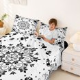thumbnail image 3 of Homewish Spooky Halloween Skull Bed Sheets,Bohemian Mandala Full Size Sheets,White Black,4 Pieces,1 Flat Sheet, 1 Fitted Sheet and 2 Pillowcases, 3 of 6