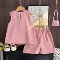 thumbnail image 4 of CAUYDY Toddler Baby Girls Summer Clothes Short Sleeves T-Shirt Tops + Shorts Cute Outfits Set For Kids 3t 4t 5t 6t 7t Daily School Activities (Sizes 3-4 Years,F02-Red), 4 of 9