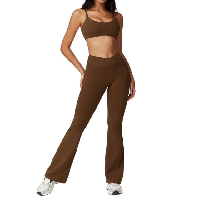 Conjuntos de entrenamiento for mujer, 2 piezas, sujetador deportivo, camiseta sin mangas, polainas de cintura alta, gimnasio, yoga, ropa activa, camiseta de entrenamiento for mujer