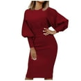 thumbnail image 1 of Birdeem Mode Femmes Printemps Aguichant Décontracté Col Rond Robe Longue Amincissante, 1 of 1