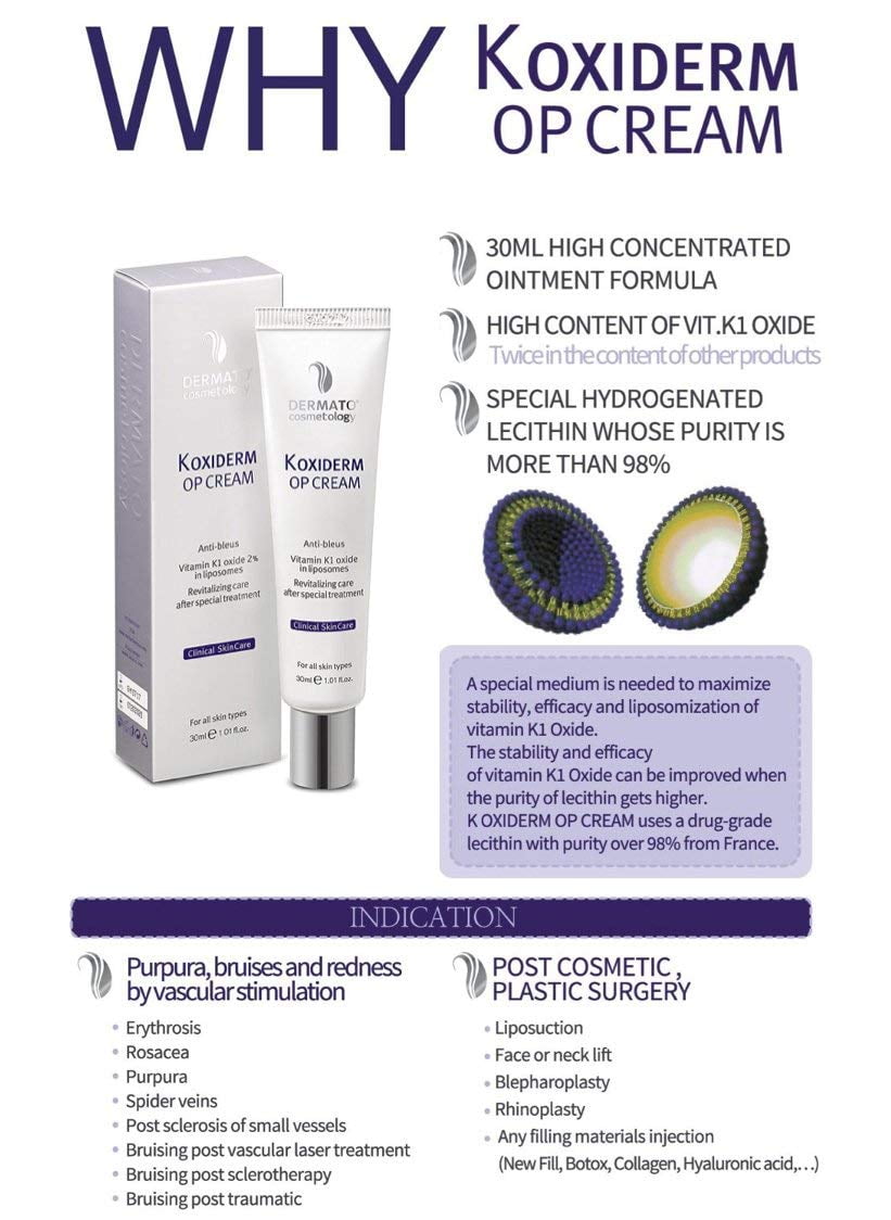 Vitamin K1 Oxiderm Cream Minimizing Appearance of Old and New Scars